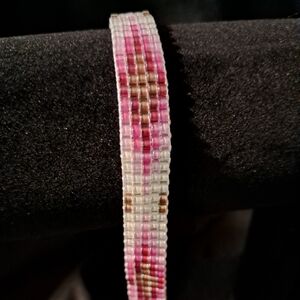 Handmade Iridescent Japanese Seed Bead Bracelet, Hand Woven, Adjustable